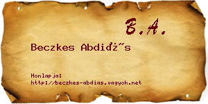 Beczkes Abdiás névjegykártya